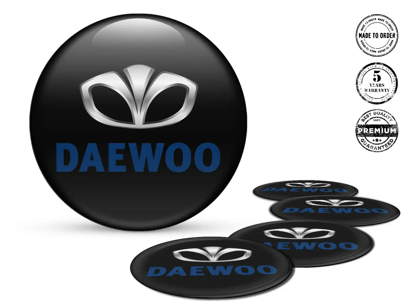 Daewoo Logo Autocollant Roue Design Bombé en Résine